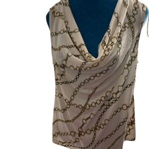 Chain Print Sleeveless Top by Charter Club size large